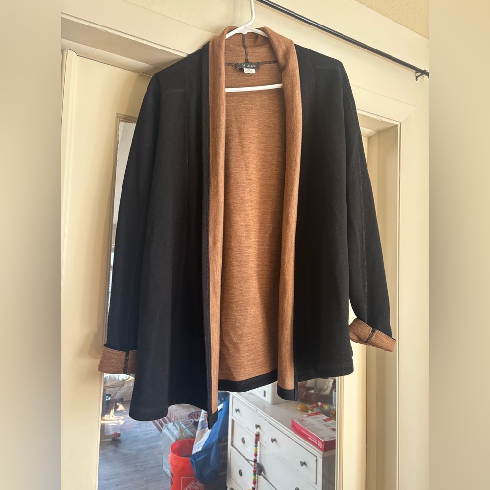 Brown and Black Morino Wool Ibex Sweater Women’s Size Medium